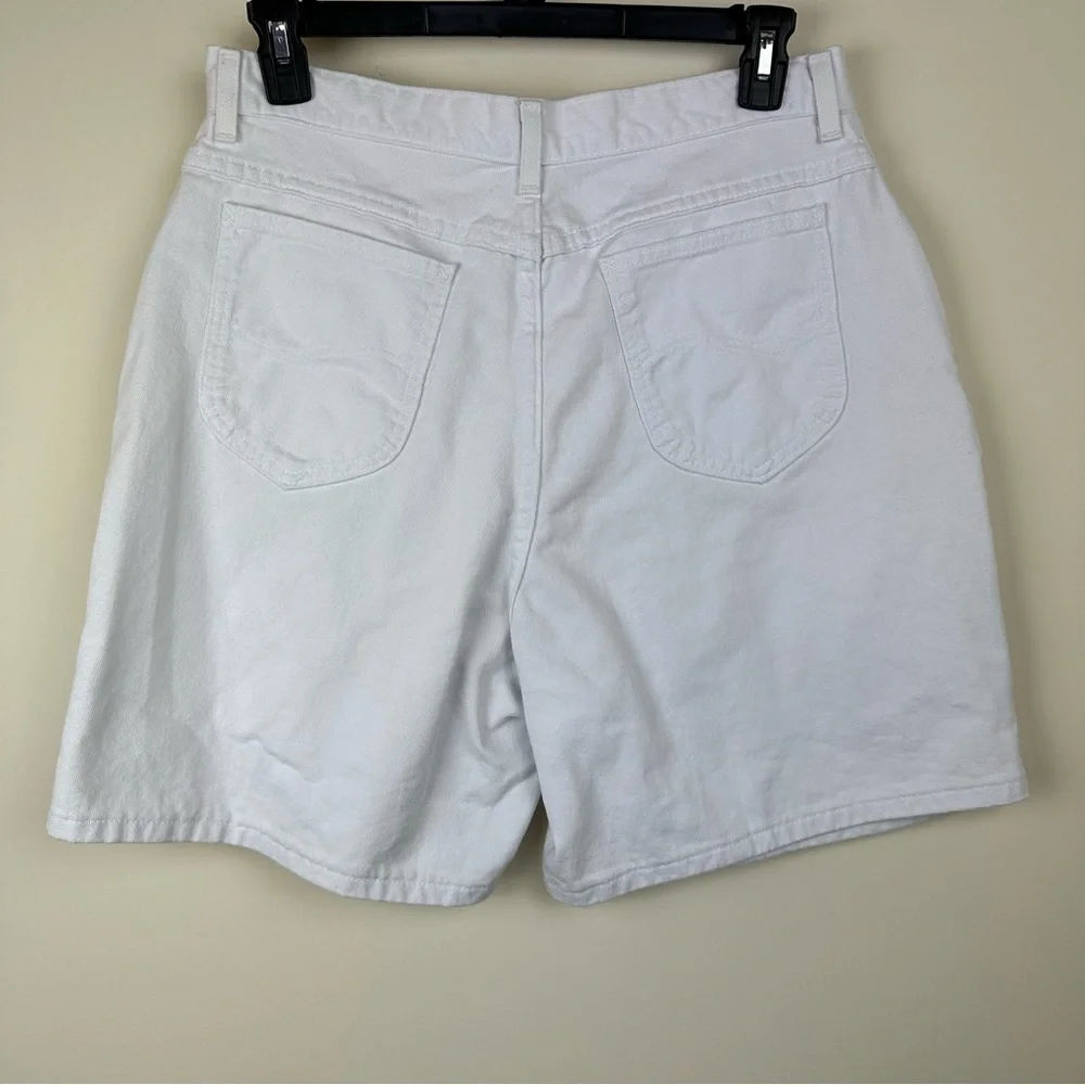 Vintage Lee White High Waisted Bermuda Dad Shorts Size 18 - Picture 4 of 10
